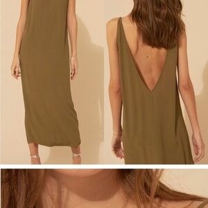 ba&sh yoyo kaki Sleeveless V-neck Slip Dress